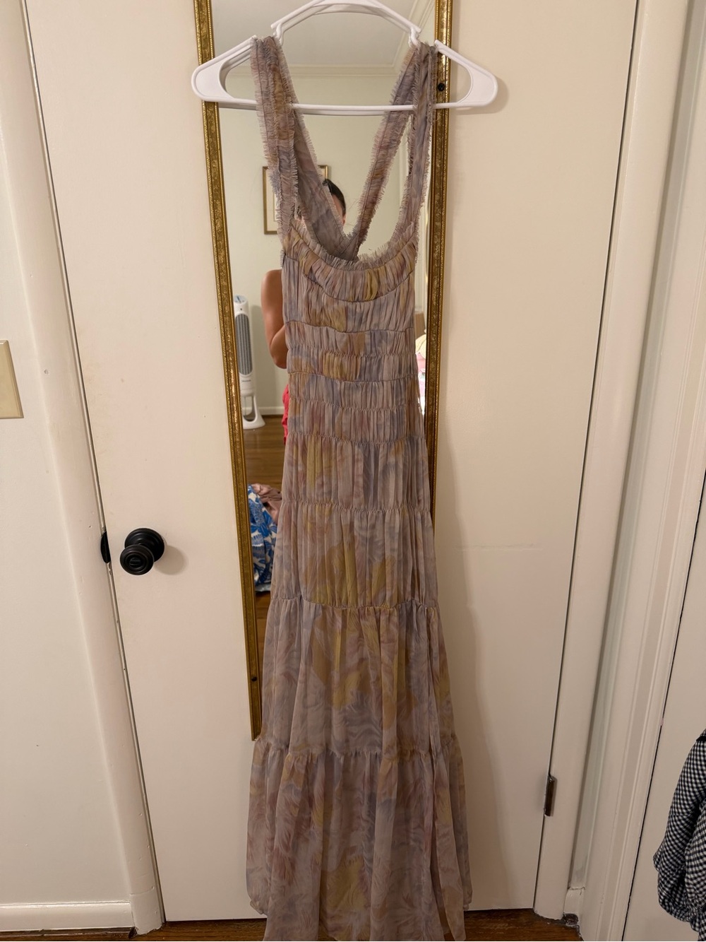ASOS Lavender and Taupe Tiered Maxi Dress